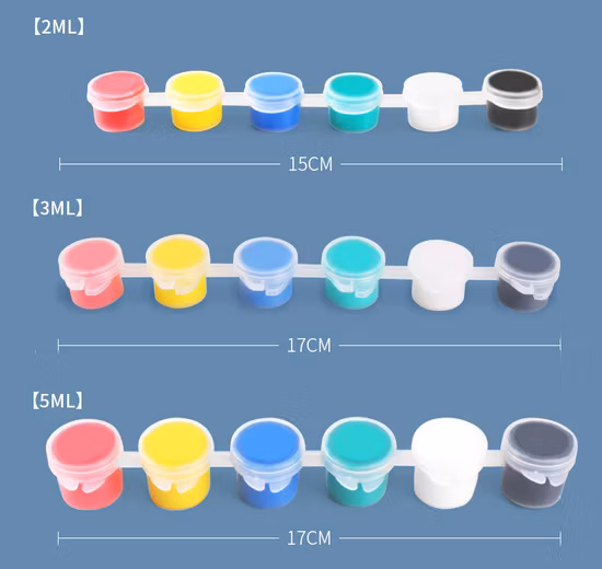 2 мл, 3 мл, 5 мл, 12 мл, 6/8/12/24 цвета, нетоксичный горшок с полосками, профессиональный набор баночек с акриловой краской