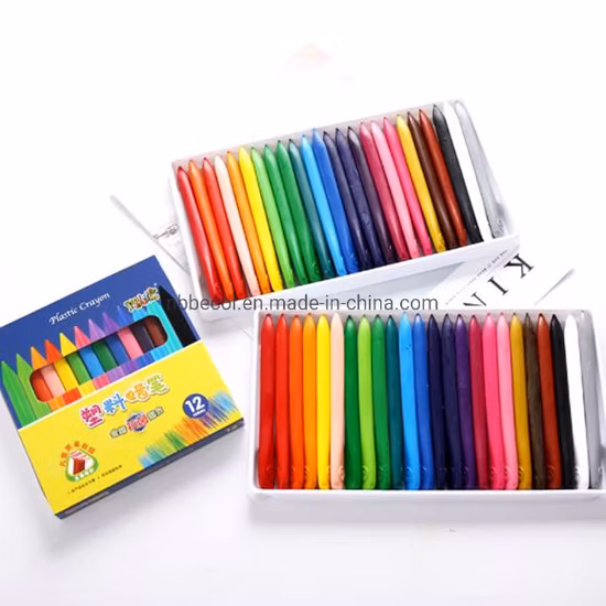 Нетоксичный треугольный стираемый мелок, масляная пастель, 12 цветов.